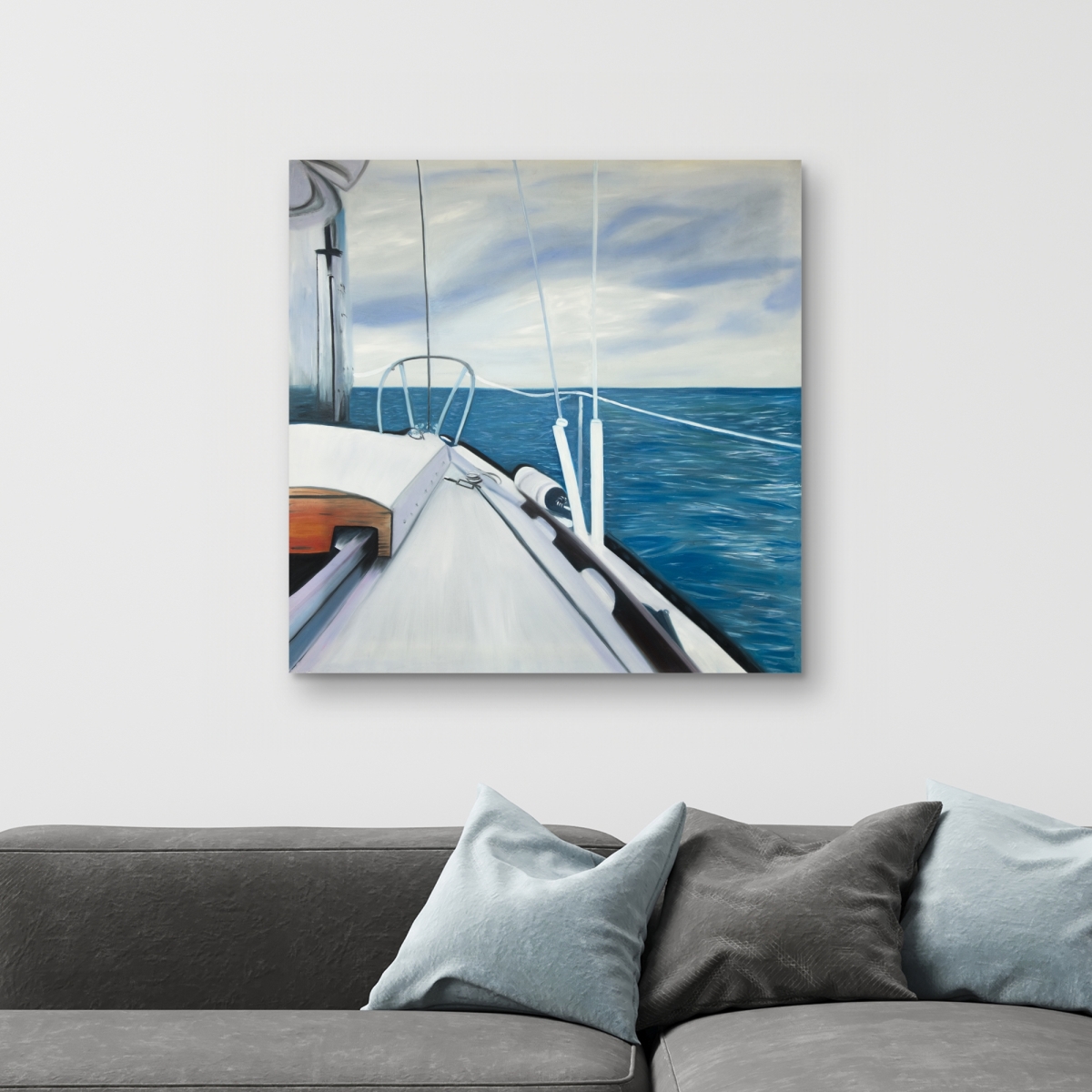 C1RC32327T56ZC 32 x 32 in. Sail on the Water - Bathroom Hobbies Canvas for Home Decor