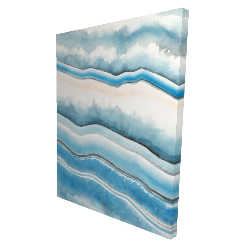 2080-4836-AB40 36 x 48 in. Textured Geode - Blue Minerals Canvas Art for Home Decor