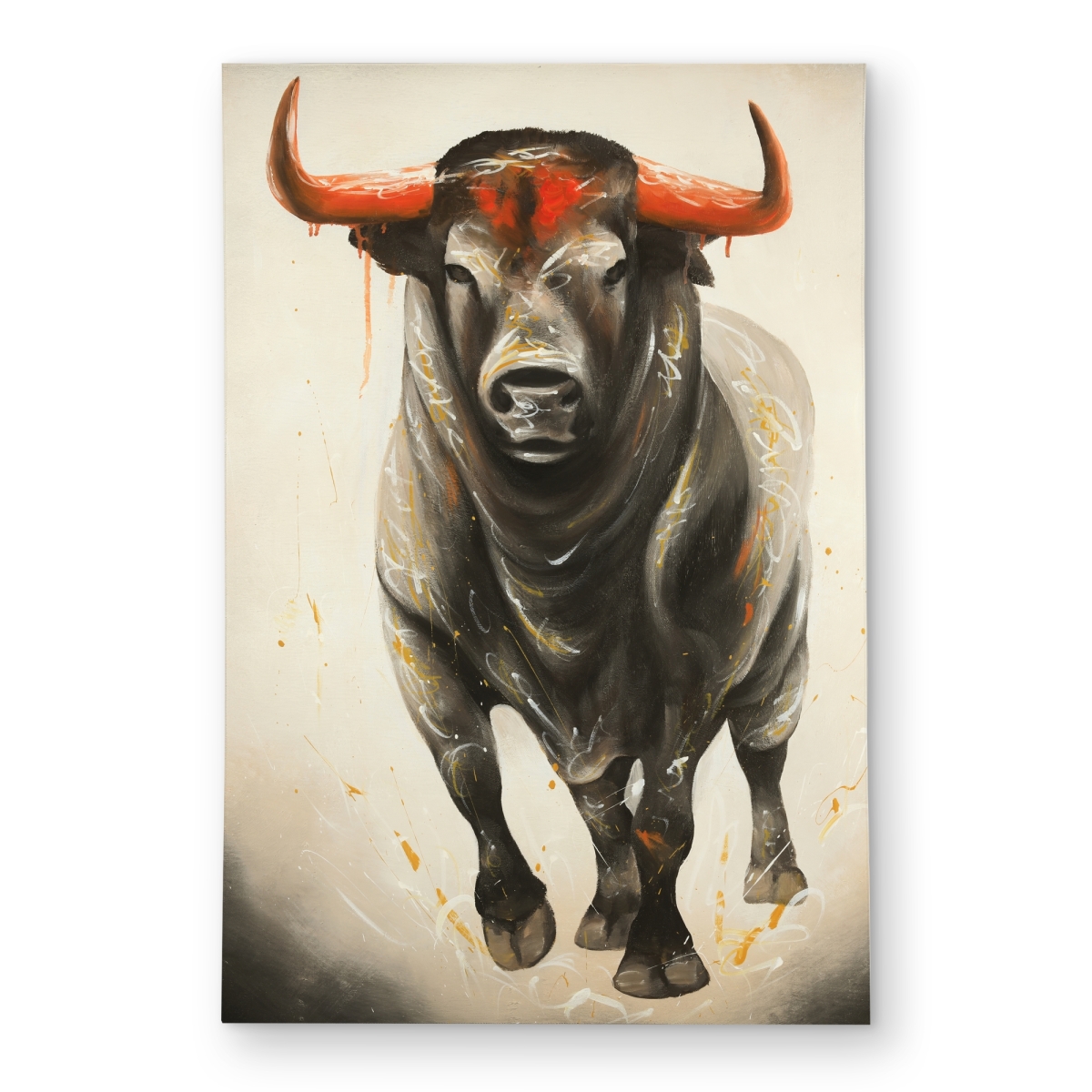 C1ROAR46OVQGQU 4 x 6 ft. Fierce Bull Cow Western Outdoor Area Rug for Home Decor - Rectangle