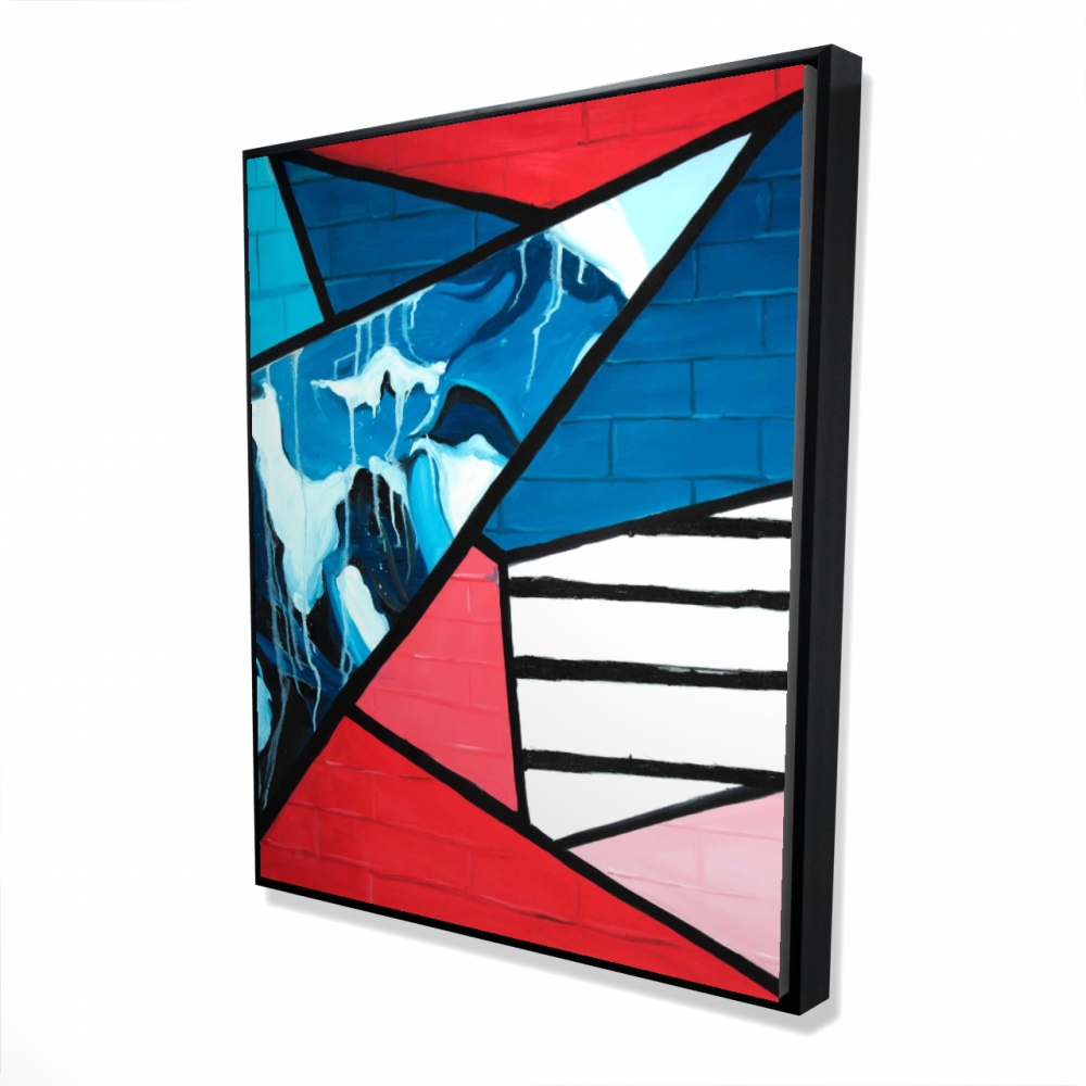 2081-6048-AB75 48 x 60 in. Diagonal Unity - Framed Canvas for Stylish Bedroom Decor