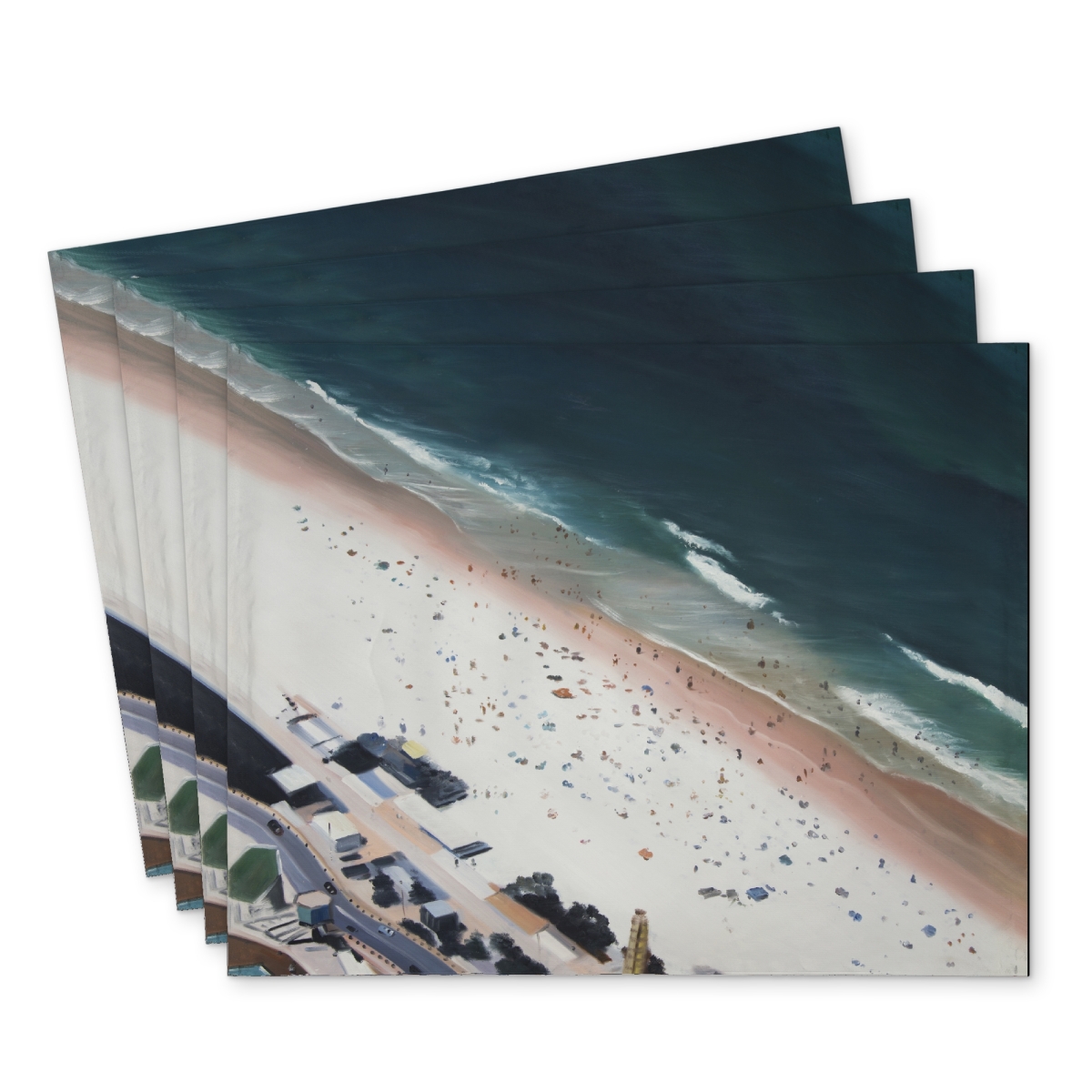 Picture of Begin Home Decor C4PP141848KRAX 14 x 18 in. Hot Day At the Beach Polyester Placemat - Home Decor Essentials - Set of 4