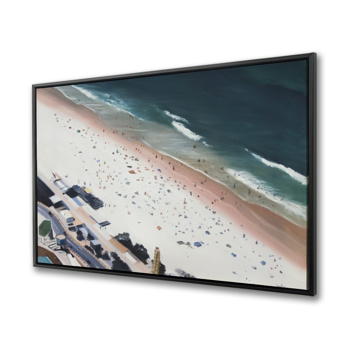 C1FC364849MJLZ 36 x 48 in. Hot Day At the Beach - Beige Beach Framed Canvas Decor