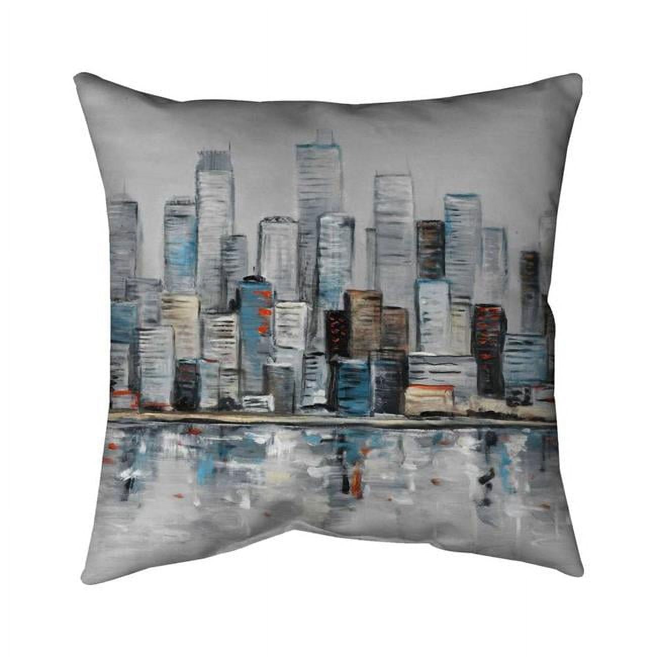26 x 26 in. Abstract Urban Skyline-Double Sided Print Indoor Pillow