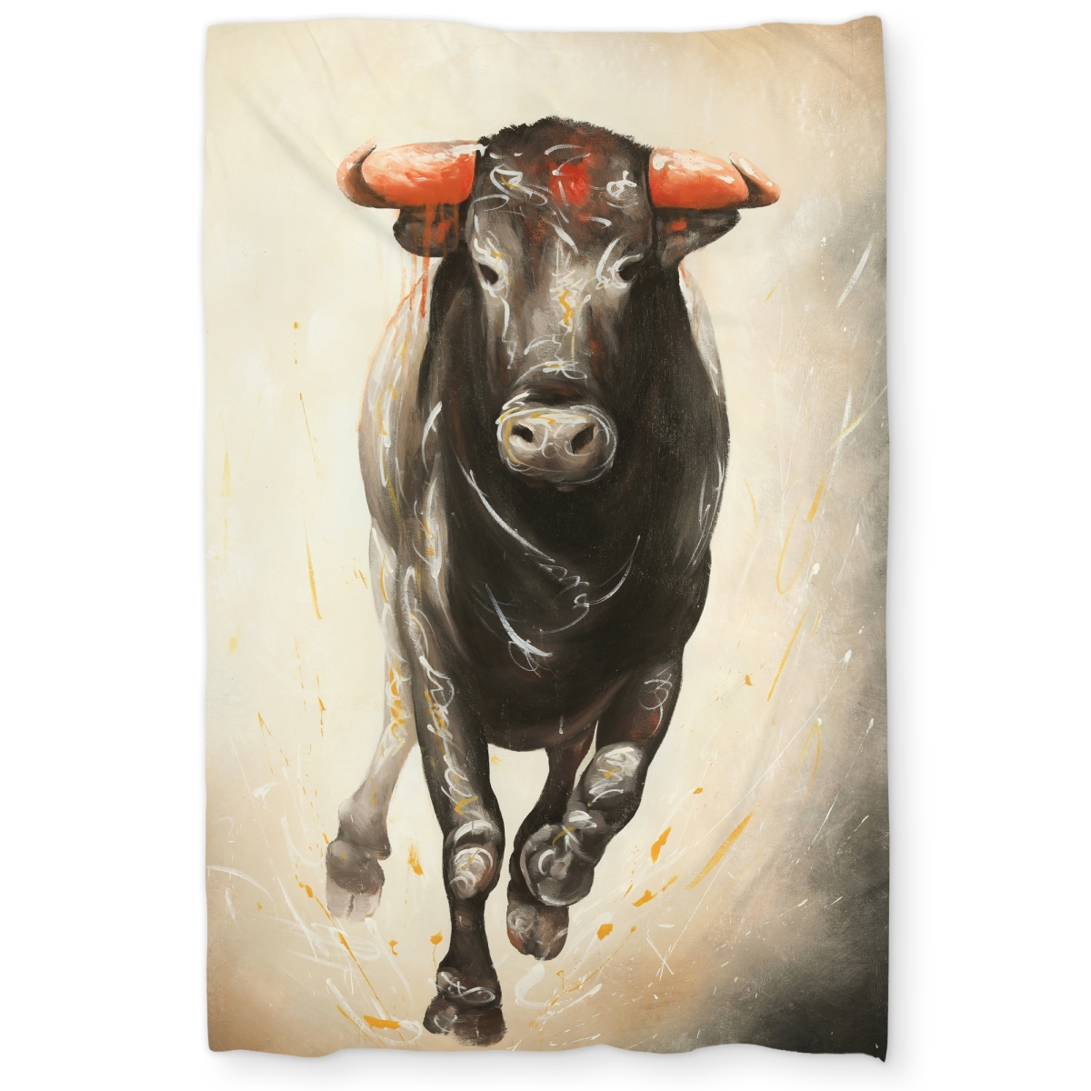 C1DCTXLWH9G6XN Twin Extra Long Bull Running Man Cave Farm Animals Duvet Cover - Home Decor