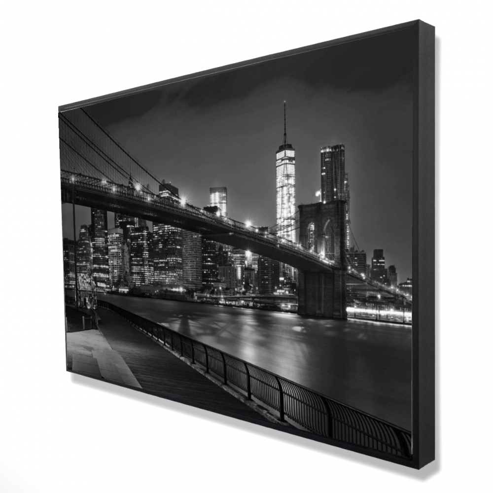 2081-2436-PH13-1 24 x 36 in. Gray Living Room Canvas - City Under the Night - Home Decor