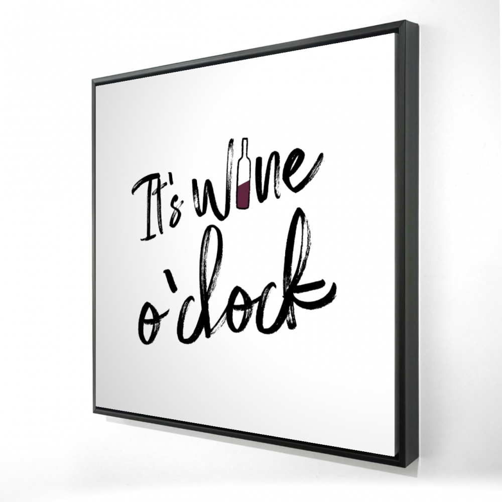 2081-2424-QU32-1 24 x 24 in. Its Wine O Clock II Canvas - Kitchen Decor Framed Art