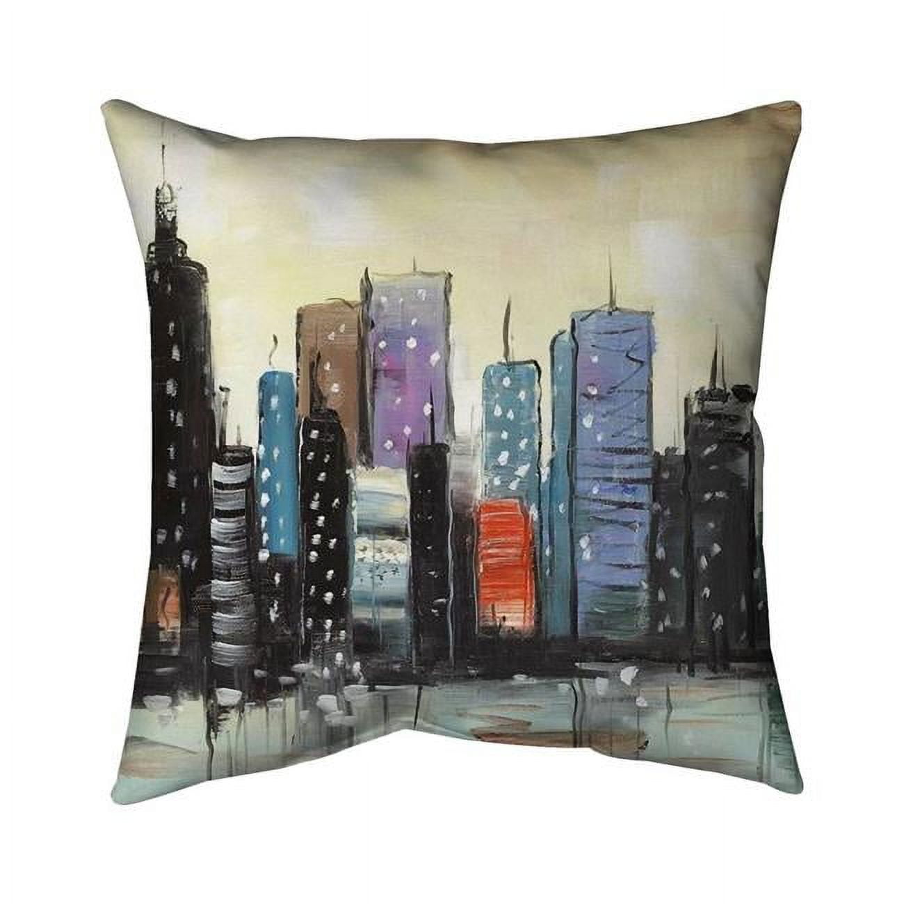 26 x 26 in. Skyline on Abstract Cityscape-Double Sided Print Indoor Pillow