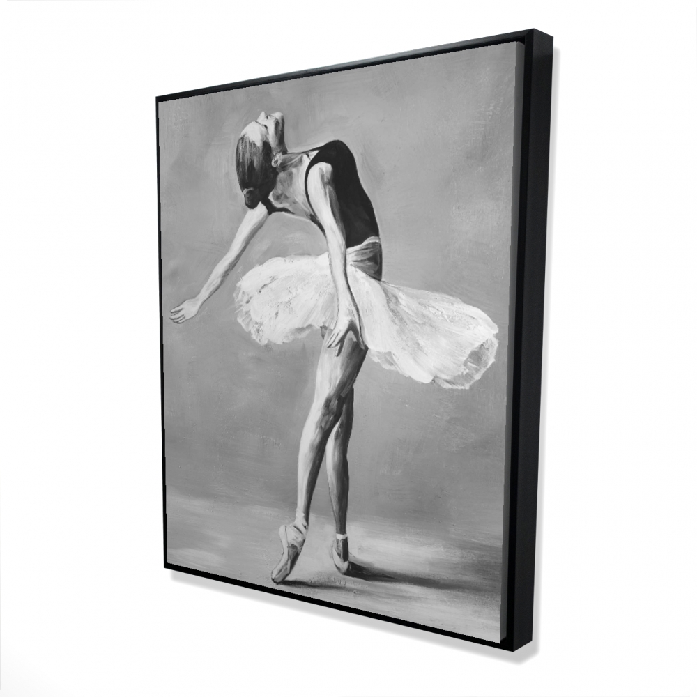 2081-6048-SP23 48 x 60 in. Classic Ballet Dancer - Gray Bedroom Framed Canvas Decor