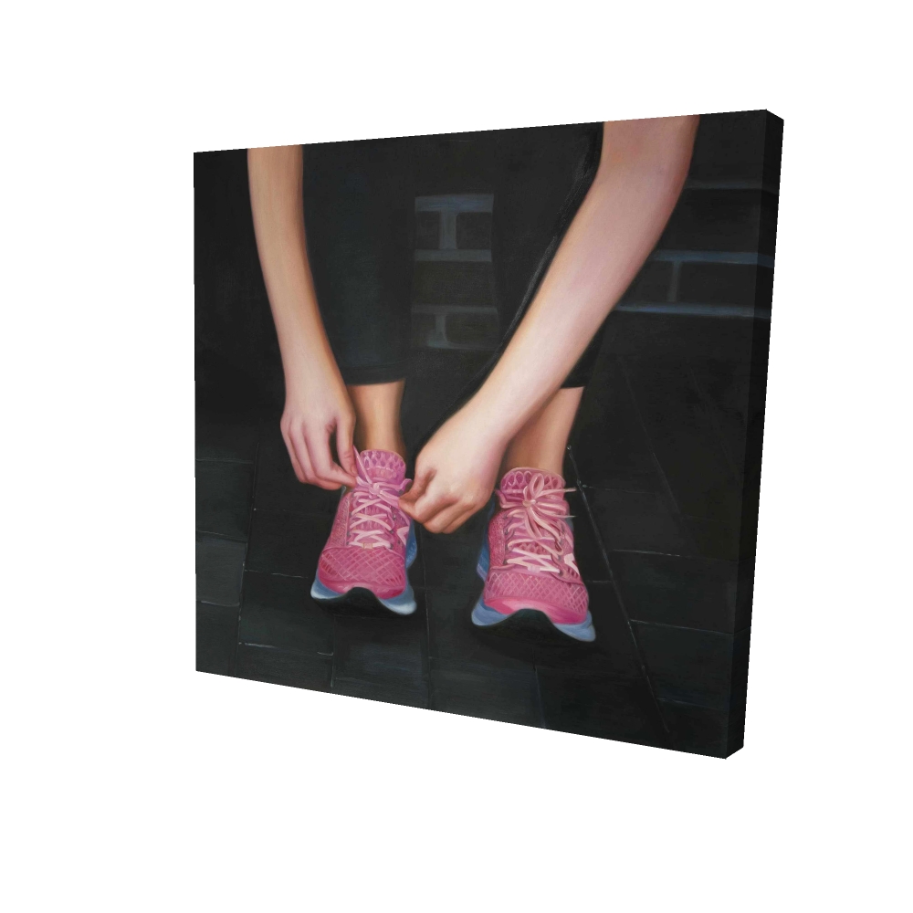 2080-3636-SP64 36 x 36 in. Ready for the Race - Hyperrealist Pink Canvas Home Decor