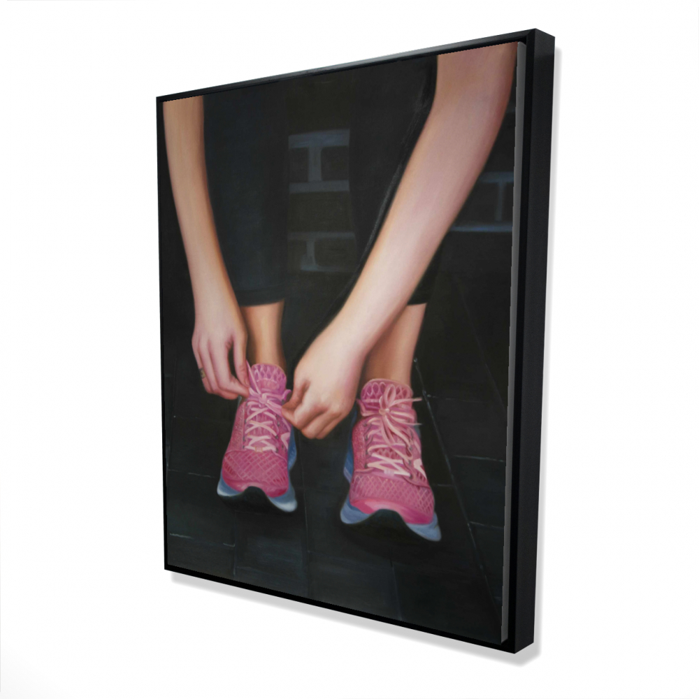 2081-6048-SP64 48 x 60 in. Ready for the Race - Black Hyperrealist Framed Canvas Art