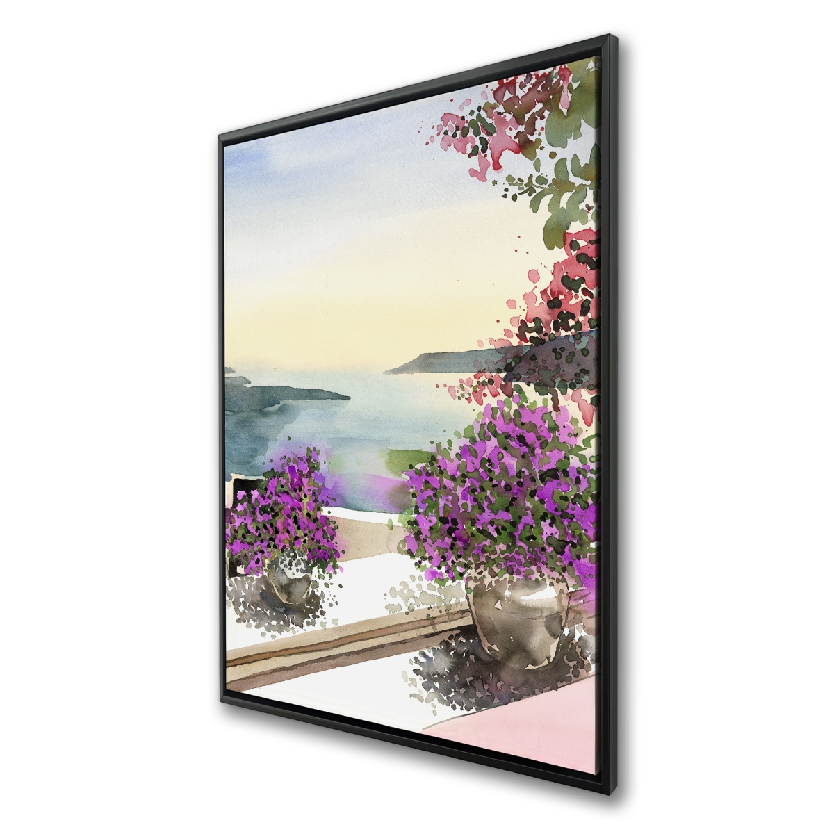 C1FC2436CUS3QS 24 x 36 in. Mediterranean Sea View - Botanical Illustrative Framed Canvas