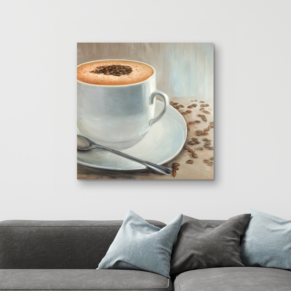 C1RC3232GDGYI2 32 x 32 in. Cappuccino Time - Gray Object Canvas for Home Decor