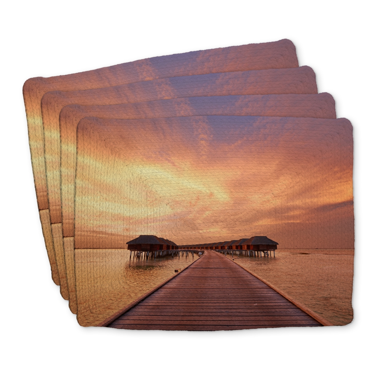 Picture of Begin Home Decor C4BP1418YB96IK 14 x 18 in. Sea Villas Braided Polyester Placemats for Home Decor - Set of 4
