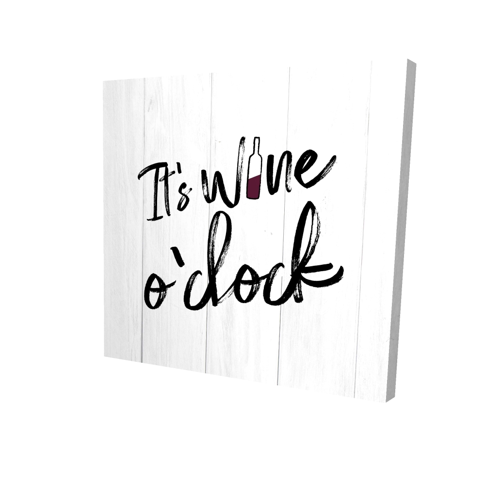 2080-3636-QU32 36 x 36 in. Its Wine O Clock - Shapes White Canvas for Home Decor