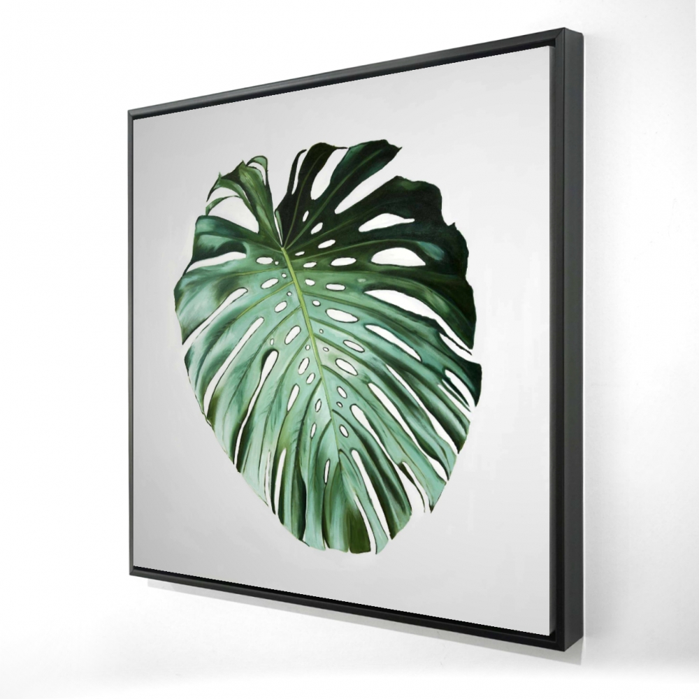 2081-3636-FL357 36 x 36 in. Monstera Leaf - Kitchen Floral Canvas Art for Home Decor
