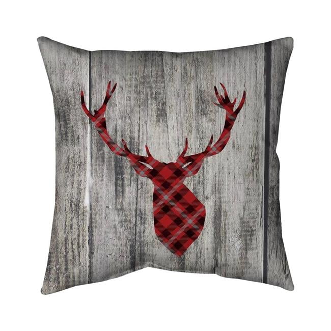 18 x 18 in. Wood & Deer-Double Sided Print Indoor Pillow