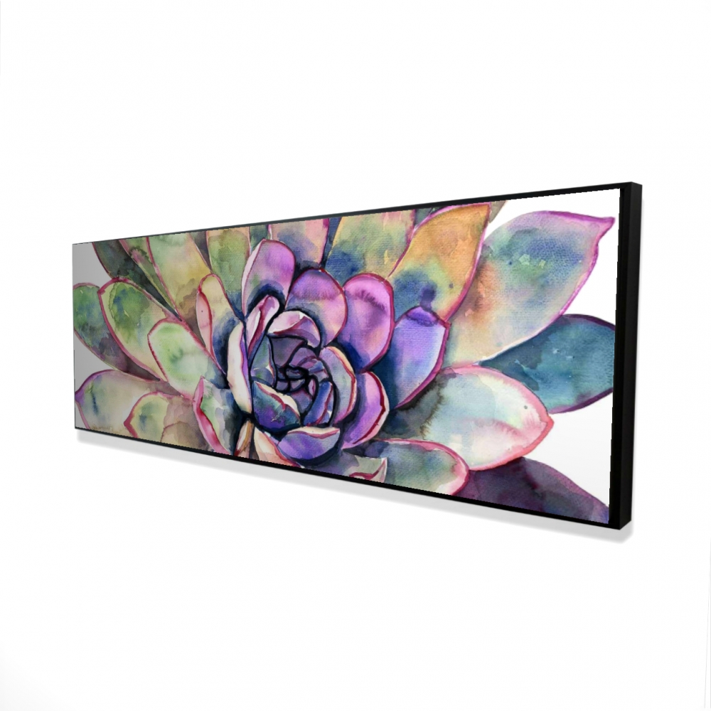 2081-2060-FL361 20 x 60 in. Multicolored Succulent - Office Exotic Framed Canvas Decor