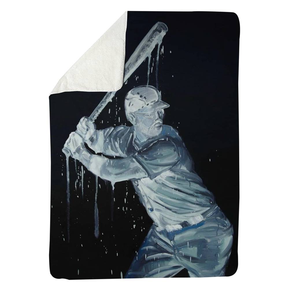 5545-8060-SP69 60 x 80 in. Baseball Player Sherpa Fleece Blanket - Man Cave Home Decor