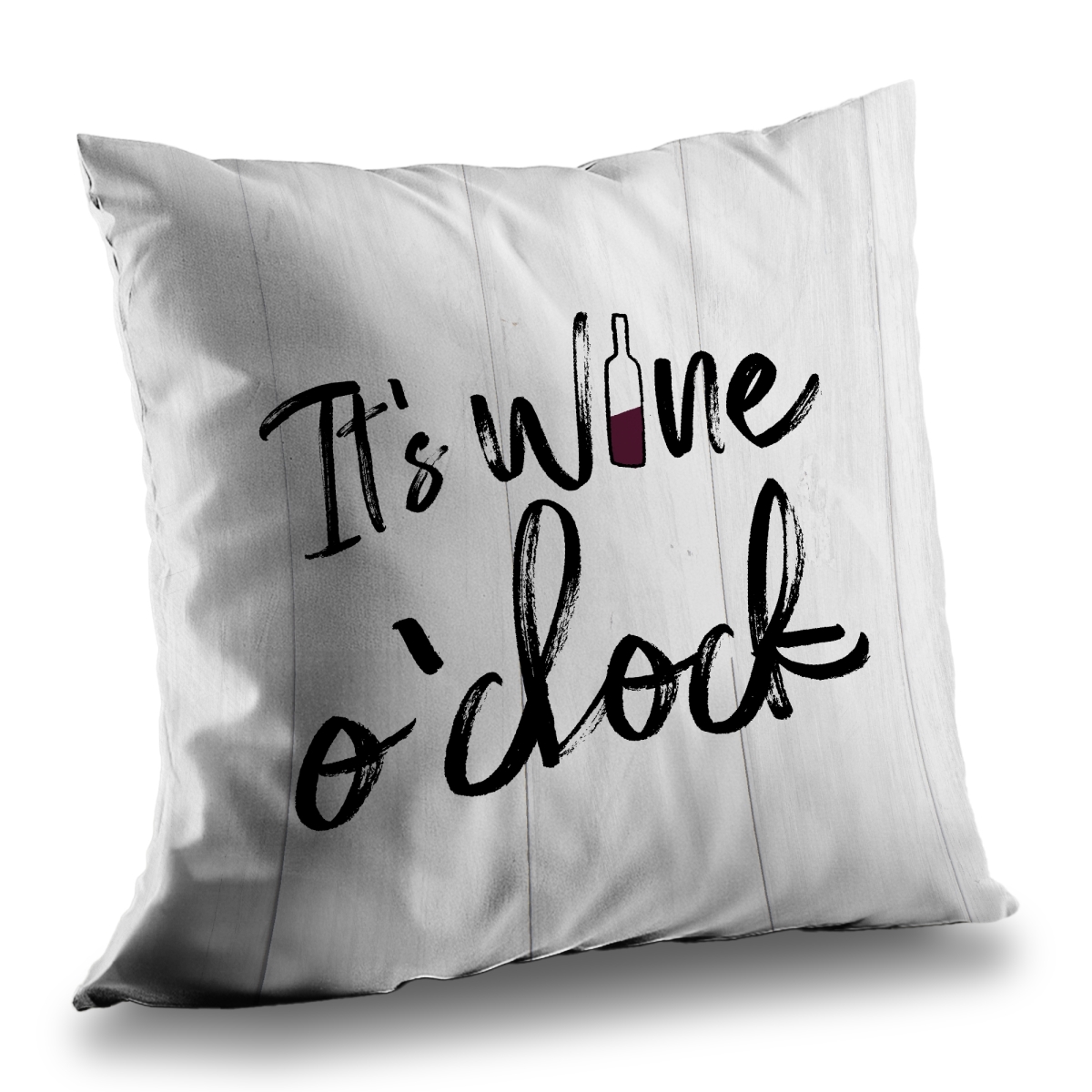 C1PT1414KVAG6Q 14 x 14 in. Its Wine O Clock - Kitchen Shapes Poly Twill Throw Pillow
