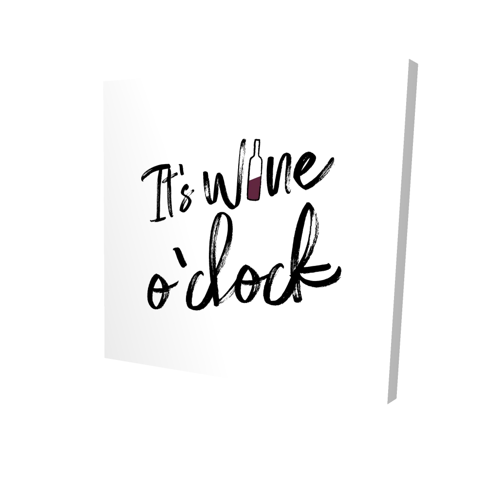 2080-0808-QU32-1 8 x 8 in. Its Wine O Clock II Canvas - White Kitchen Home Decor