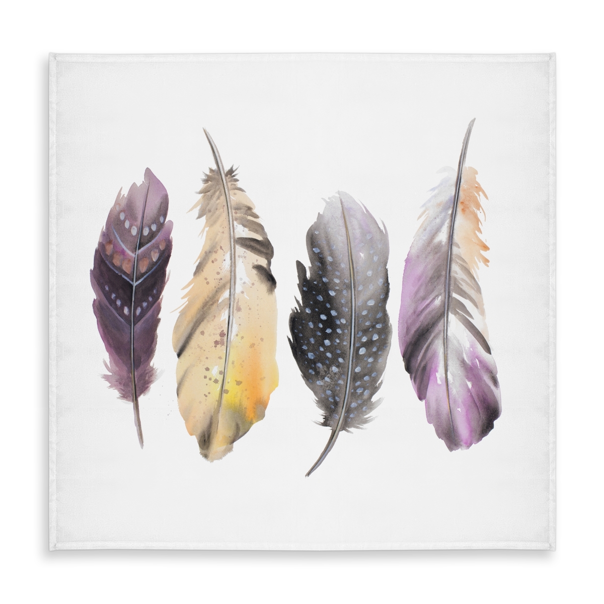 Picture of Begin Home Decor C1TC5858ORQNNG 58 x 58 in. Bohemian Feather Set Bird Tablecloth - Purple Indoor & Outdoor