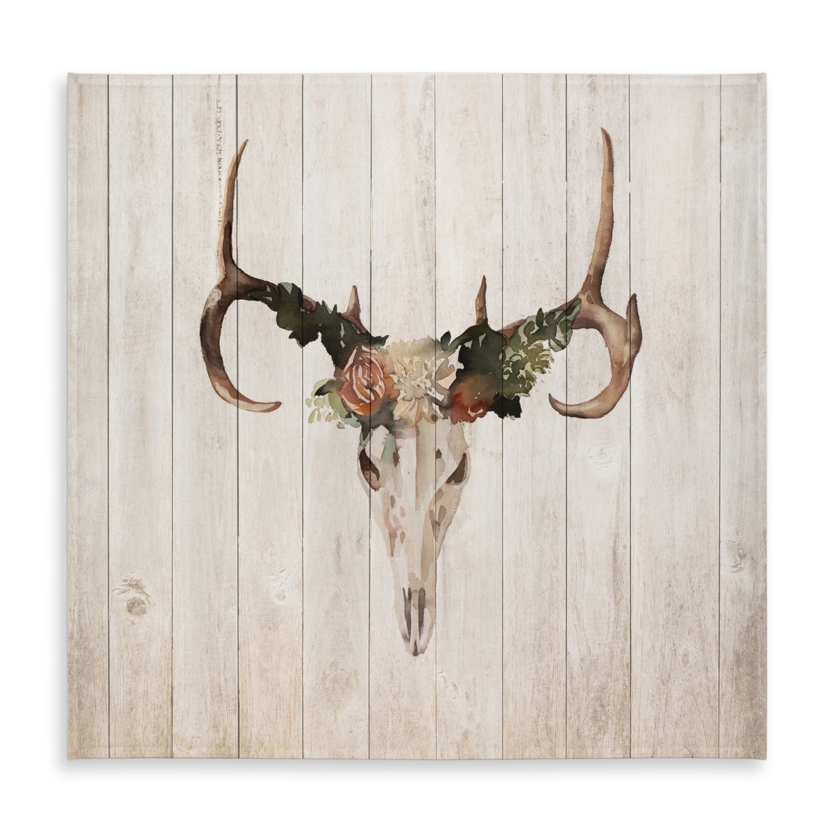 Picture of Begin Home Decor C1TC5858T7CGCE 58 x 58 in. Mule Deer Skull Tablecloth - Rustic Animals Beige Decor