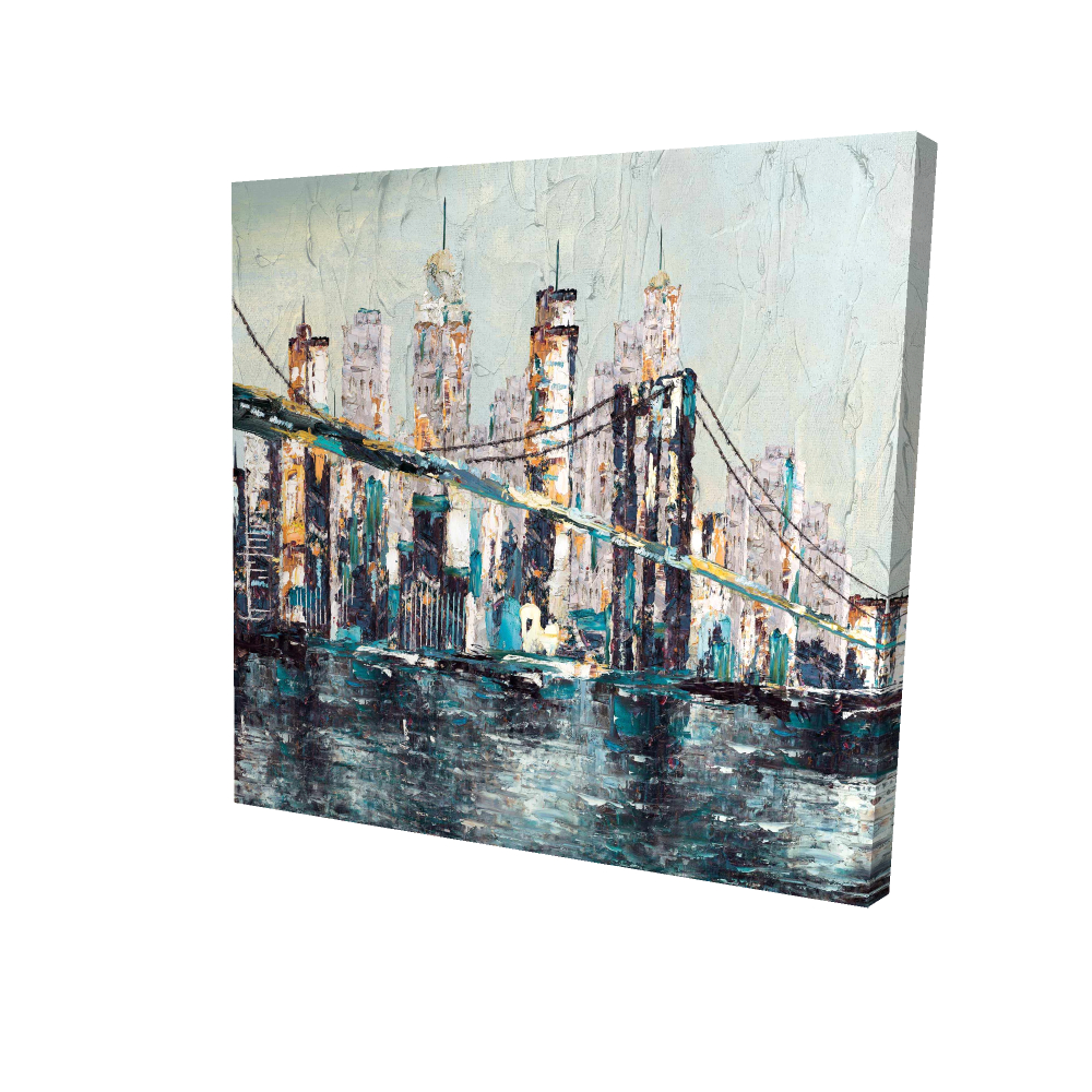 2080-3636-CI50 36 x 36 in. Abstract & Texturized Bridge - Contemporary Architecture Canvas