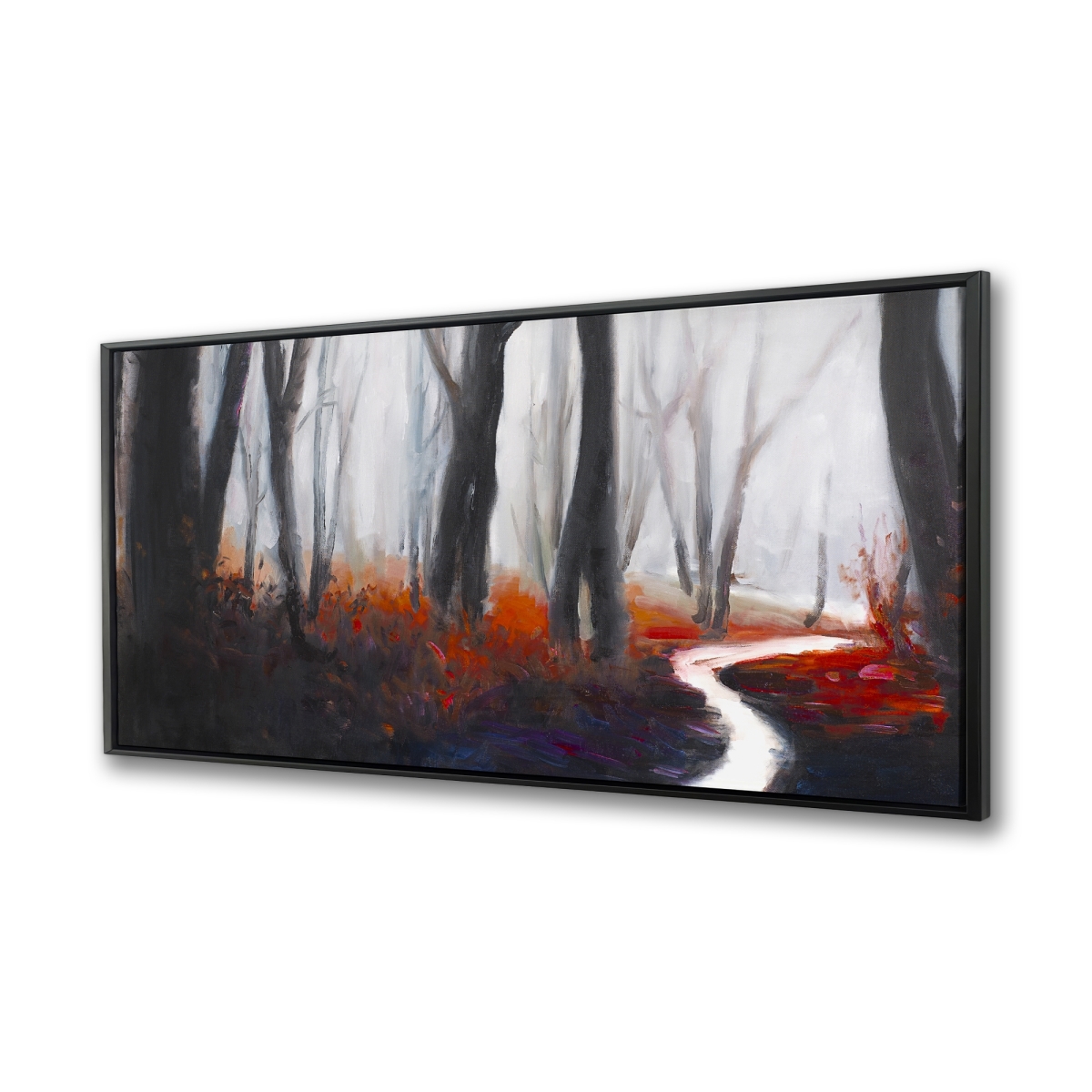 C1FC24488A80GZ 24 x 48 in. Mysterious Forest with Stream - Framed Canvas Home Decor