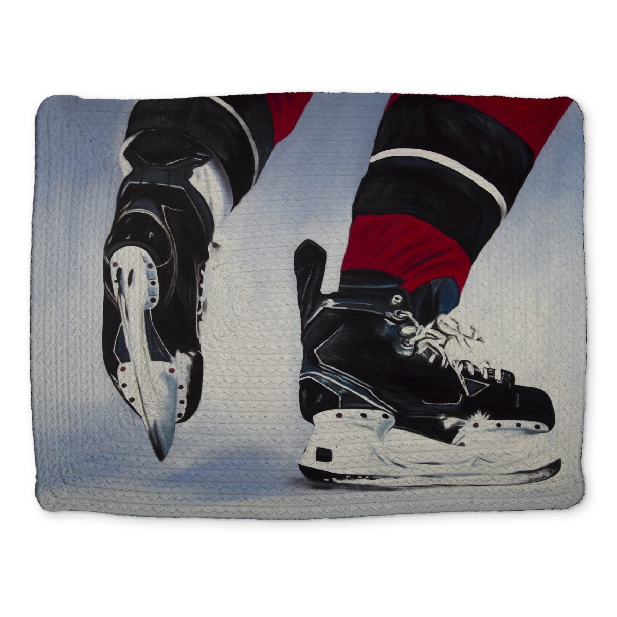 Picture of Begin Home Decor CBPM14187CADU8 14 x 18 in. Hockey Player Sports Shoes Placemat - Hyperrealist Home Decor
