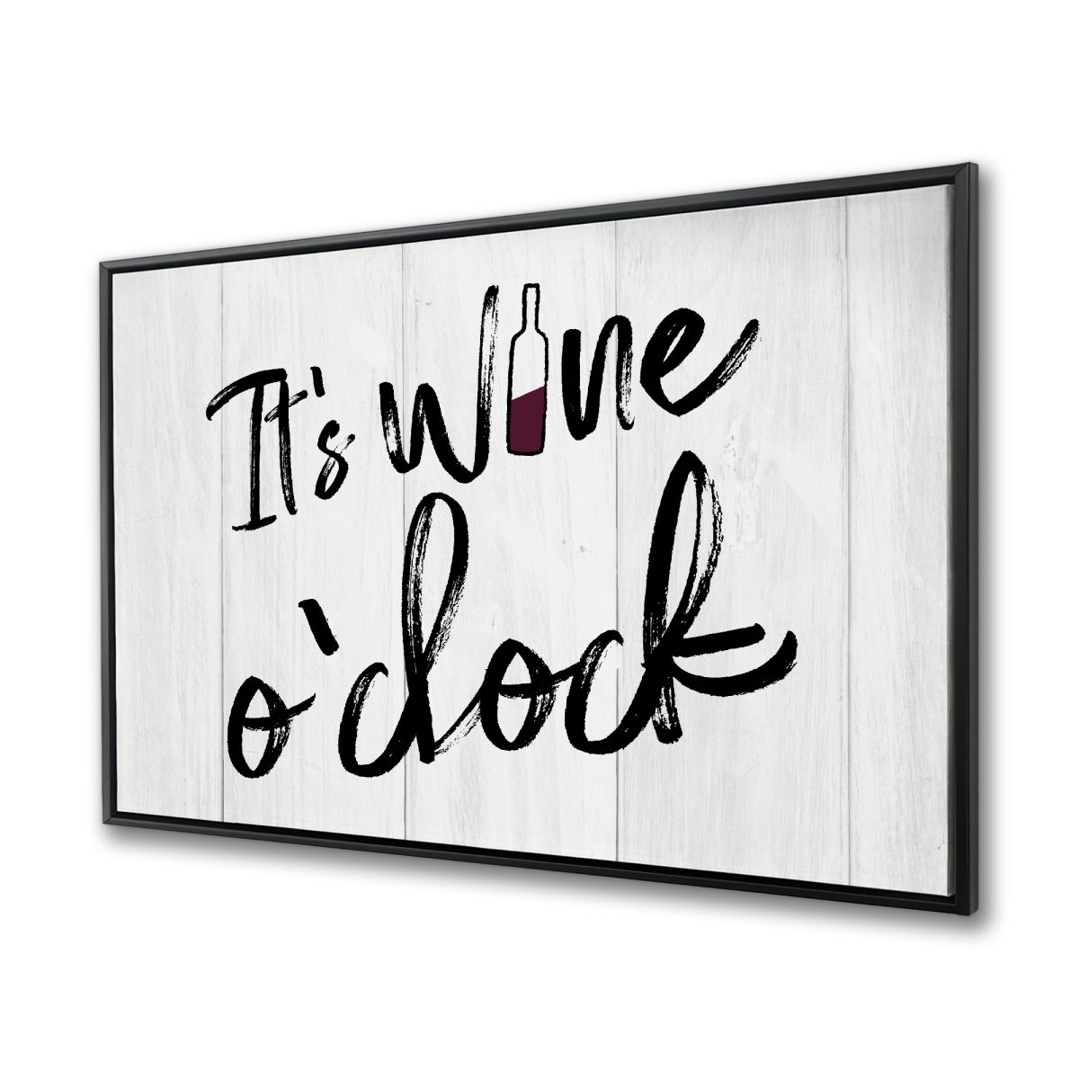 C1FC3648DZ1UXR 36 x 48 in. Its Wine O Clock - Gastronomy Kitchen Framed Canvas Decor