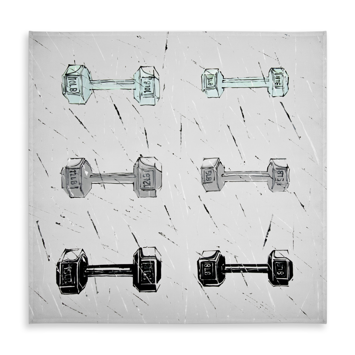 Picture of Begin Home Decor C1TC5858H2Z20J 58 x 58 in. Dumbbells Tablecloth - Sports Man Cave Decor Indoor & Outdoor