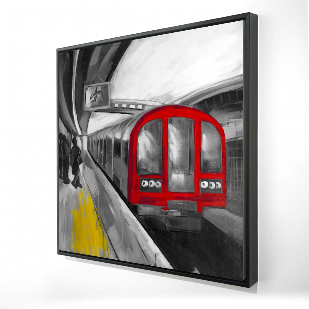 2081-2424-TR27-1 24 x 24 in. Gray Industrial Man Cave Canvas - Waiting Subway Home Decor