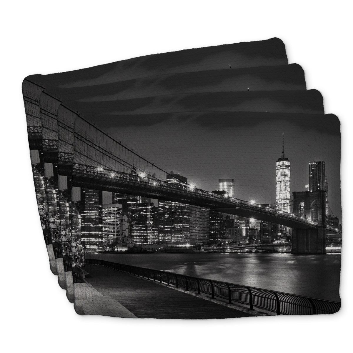 Picture of Begin Home Decor C4BP1418LAT99K 14 x 18 in. City Under the Night Braided Polyester Placemats - Home Decor - Set of 4