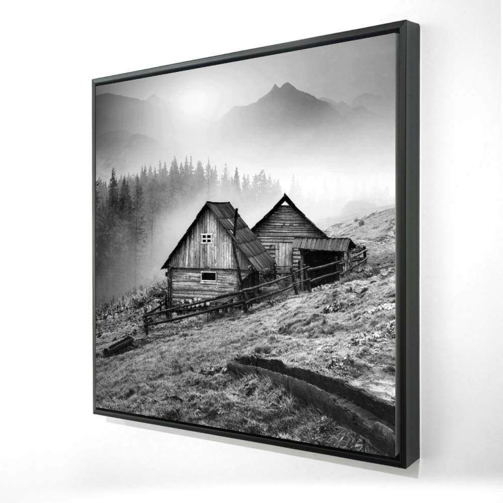 2081-2424-PH15 24 x 24 in. Gray Man Cave Minimalist Canvas - Mountain Carpathian Art