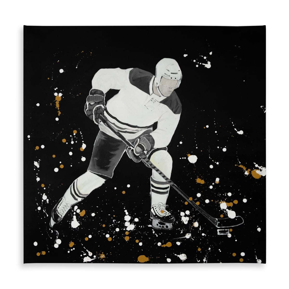Picture of Begin Home Decor C1TC5858BIESQX 58 x 58 in. Hockey Player Tablecloth - Indoor & Outdoor Home Decor