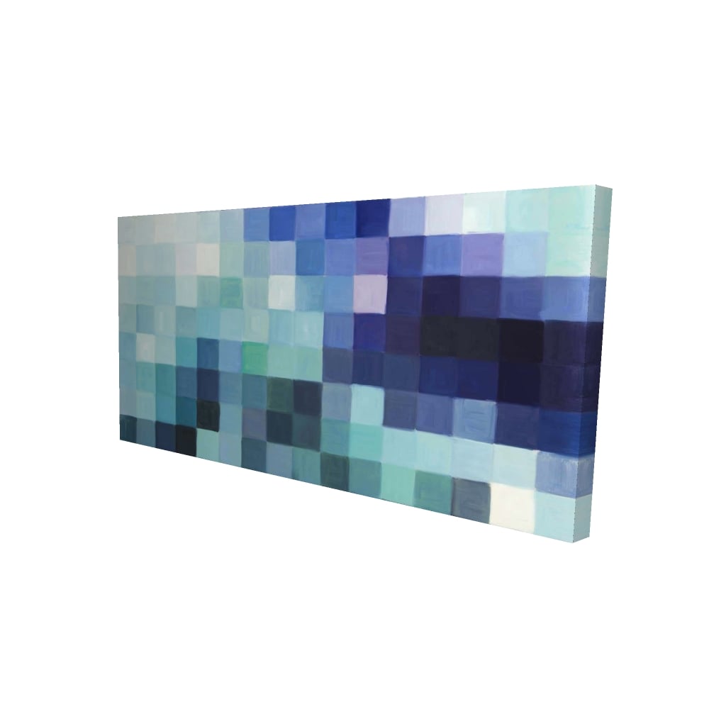 2080-2448-MI103 24 x 48 in. Pixelized Landscape - Mountains Patterns Canvas for Home Decor