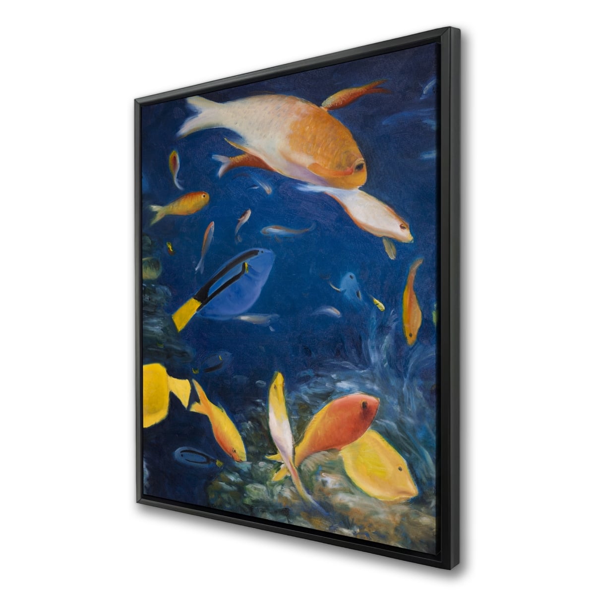 C1FC36487XMR1P 36 x 48 in. Colorful Fish Under the Sea - Blue Sea Framed Canvas Decor
