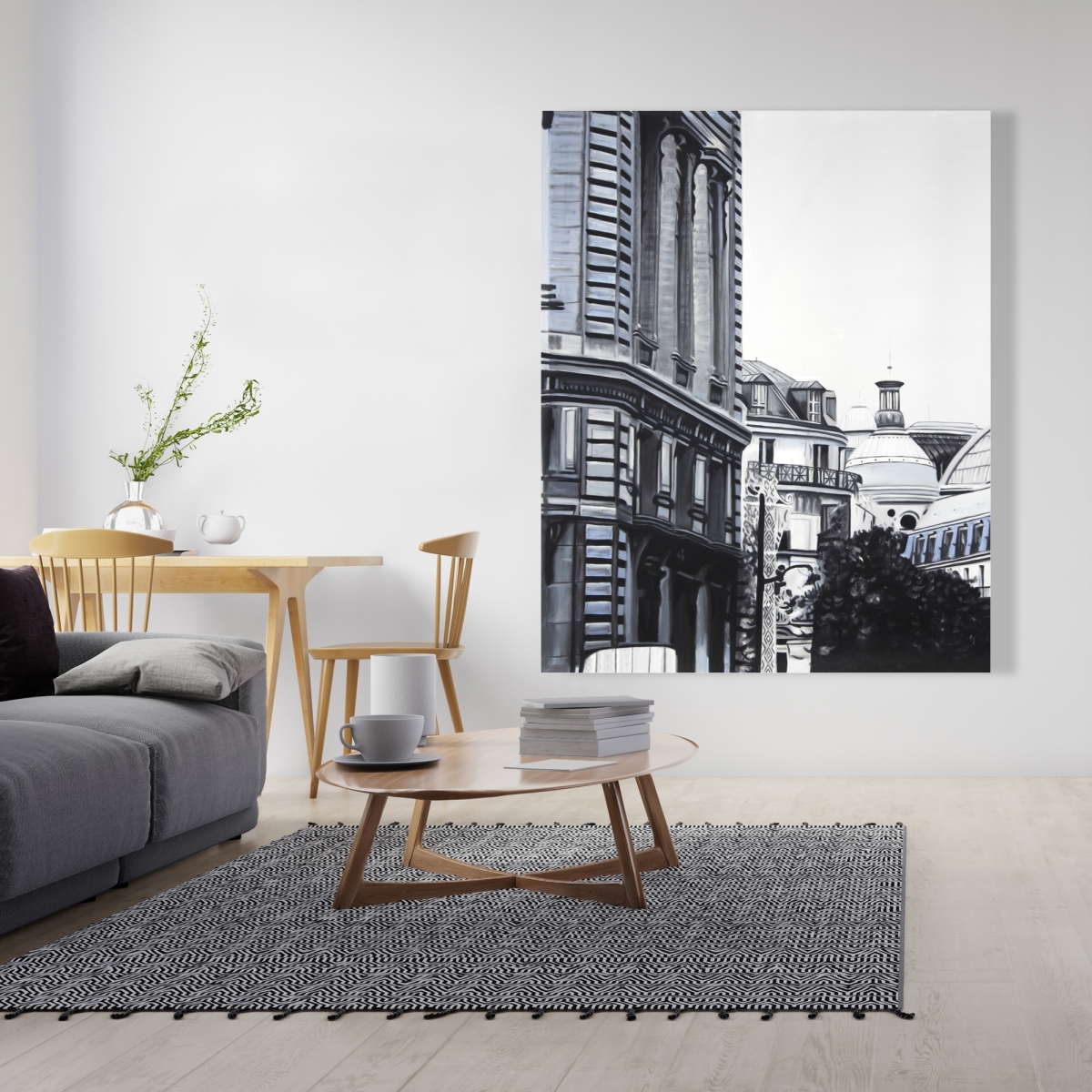 C1RC486025R6II 48 x 60 in. Historic Downtown - White Hyperrealist Canvas for Home Decor
