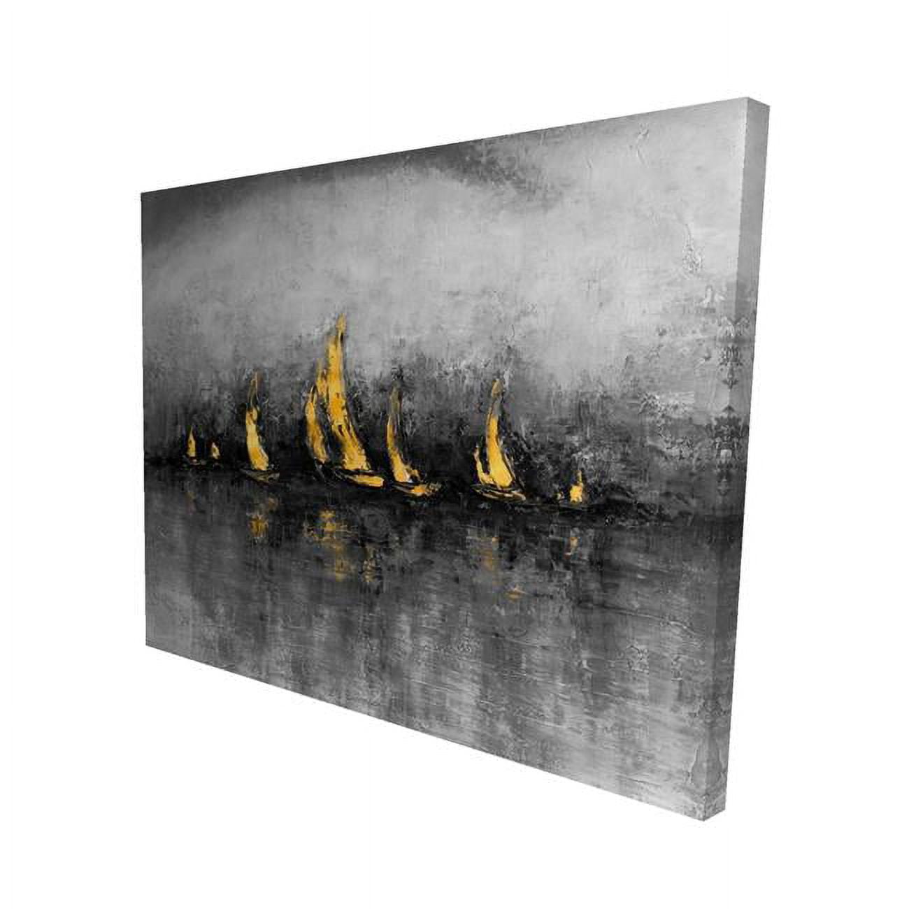 16 x 20 in. Gold Sailboats-Print on Canvas