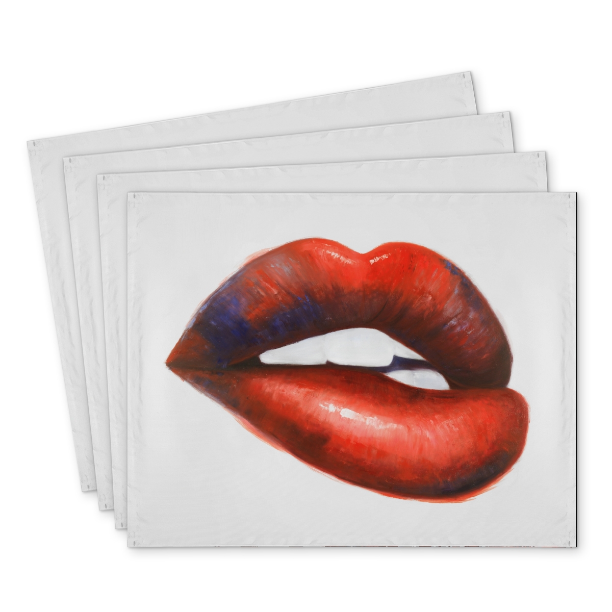 Picture of Begin Home Decor C4PP14183HHWPG 14 x 18 in. Beautiful Red Mouth Polyester Placemat - Home Decor Accent - Set of 4