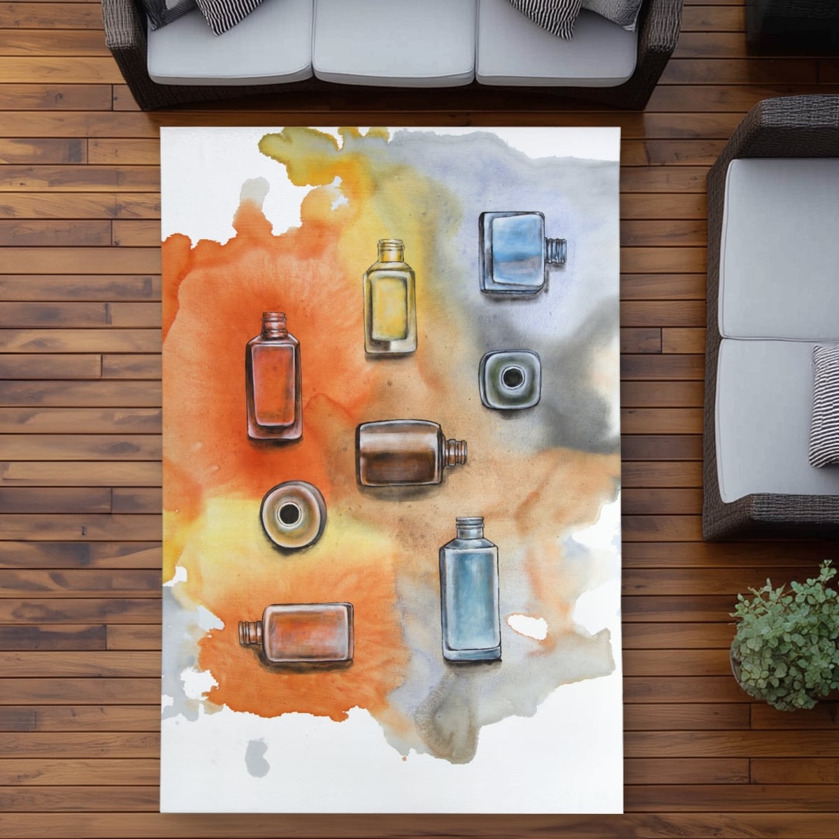 C1ROAR57SXF0RK 5 x 7 ft. Nail Polish - Illustrative Bedroom Outdoor Area Rug for Home Decor - Rectangle