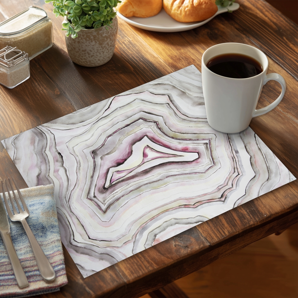 Picture of Begin Home Decor C4PP1418AA52EA 14 x 18 in. Geode Polyester Placemat - Stylish Home Decor Accent - Set of 4