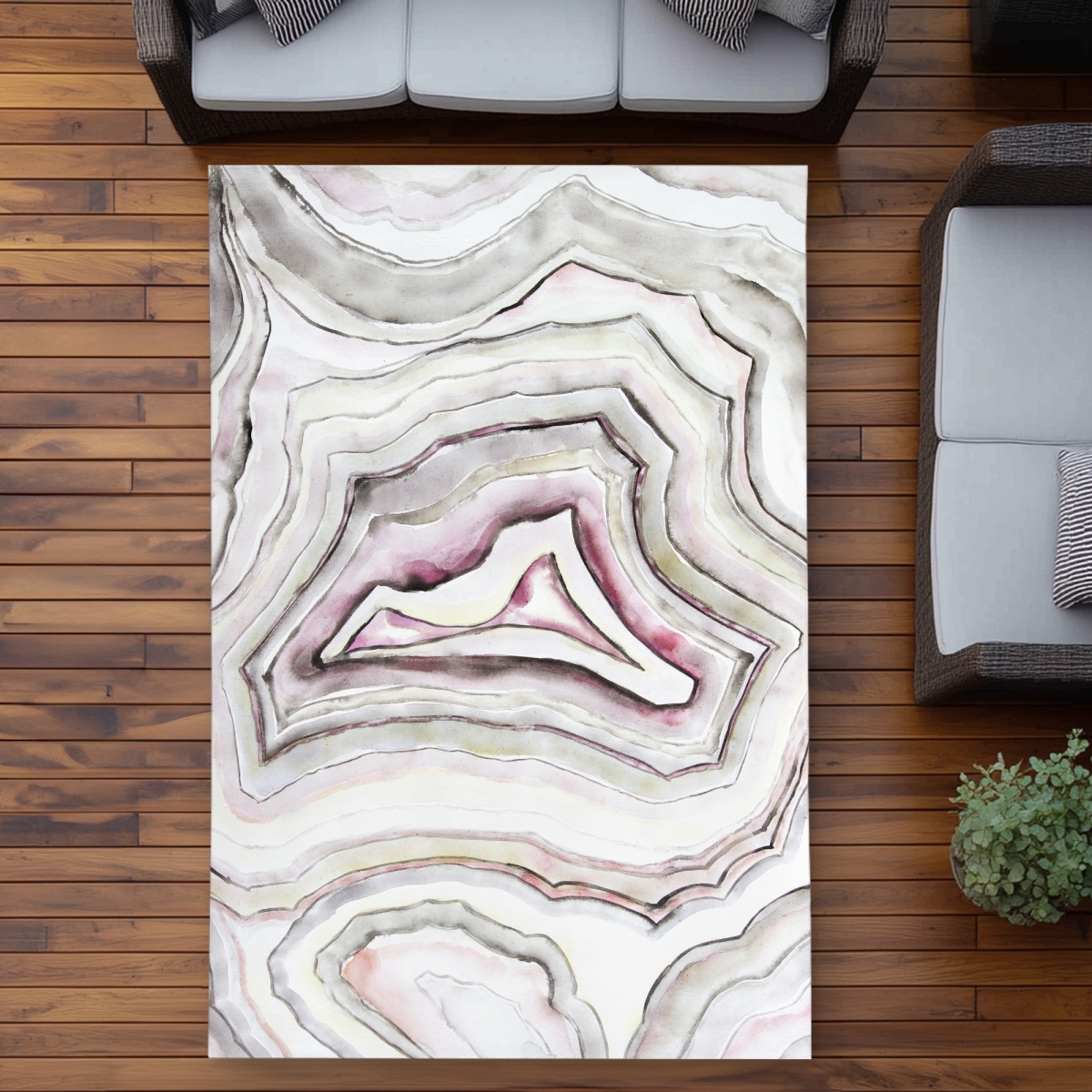 C1ROAR5714CGYS 5 x 7 ft. Geode - Kitchen Hygge Outdoor Area Rug for Home Decor - Rectangle