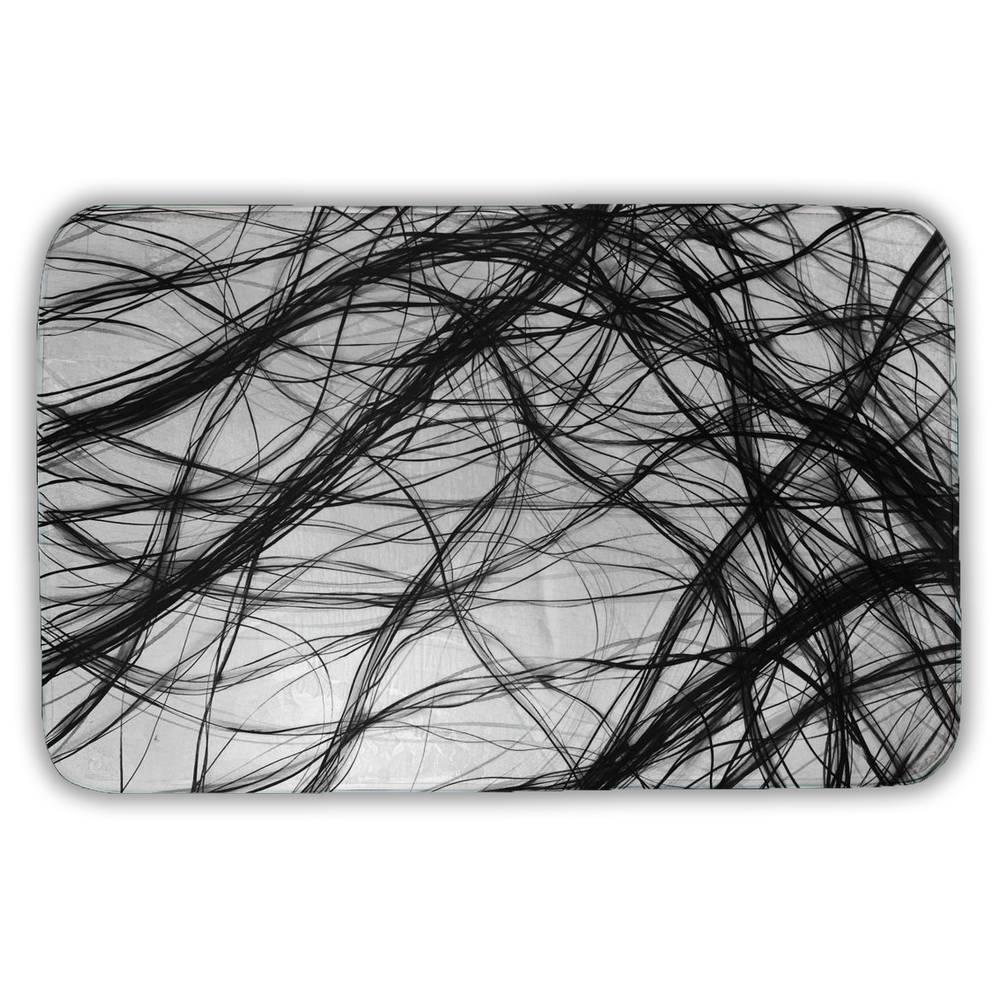 5930-3421-AB97 21 x 34 in. Connection Abstract Minimalist Bath Mat for Home Decor