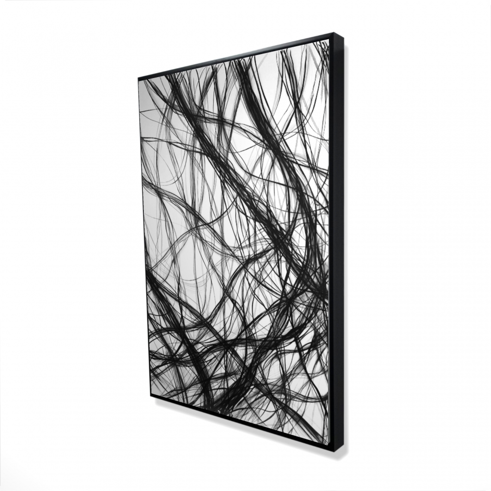 2081-3624-AB97 24 x 36 in. Connection - Monochrome Shapes Framed Canvas Home Decor