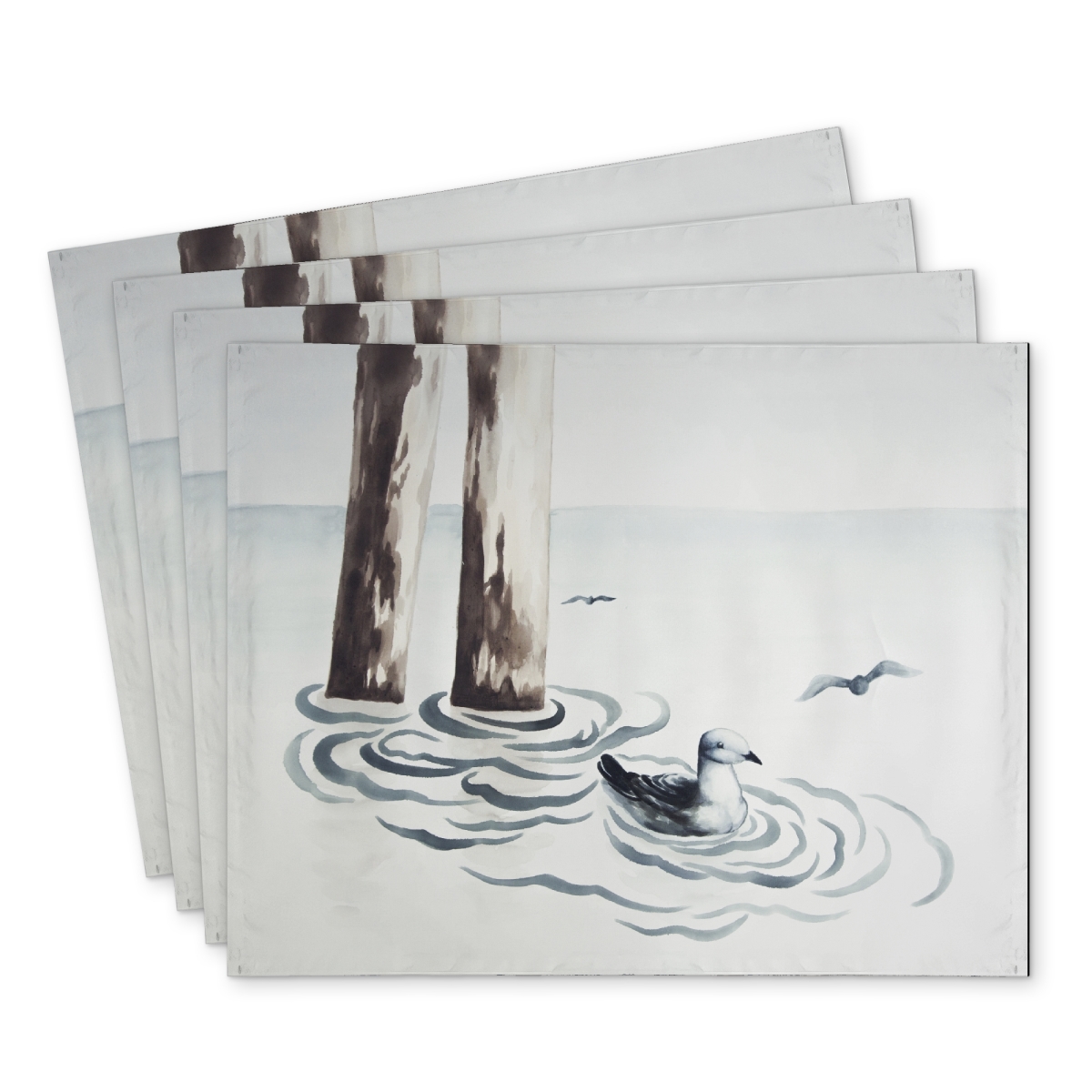 Picture of Begin Home Decor C4PP14186P4QV4 14 x 18 in. Seagull Polyester Placemat - Stylish Home Decor Accent - Set of 4
