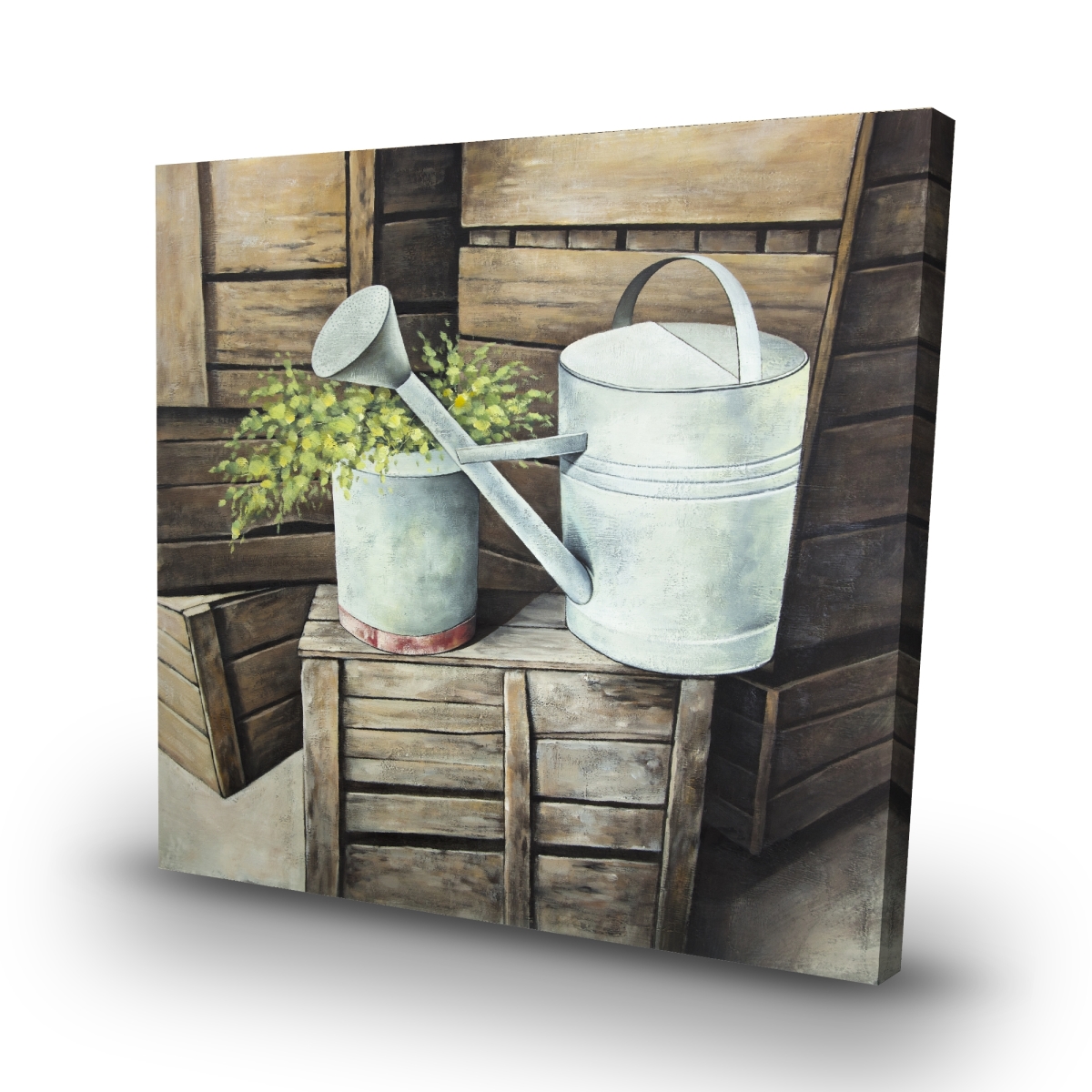 C1RC32324LQ7LA 32 x 32 in. Vintage Watering Can Canvas - Still Life Home Decor Art