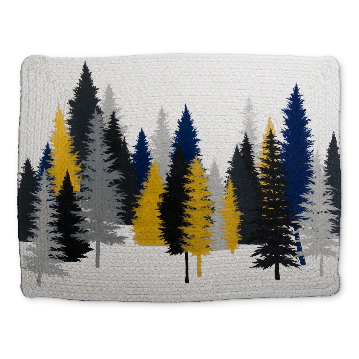 Picture of Begin Home Decor CBPM141896O589 14 x 18 in. Golden Fir Rustic Blue Braided Placemat - Polyester Home Decor