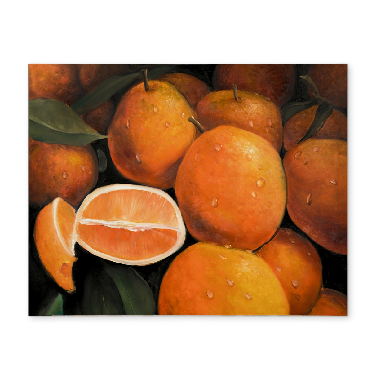 Picture of Begin Home Decor CPPM1418C5KBKV 14 x 18 in. Fresh Oranges Green Kitchen Placemat - Polyester Home Decor
