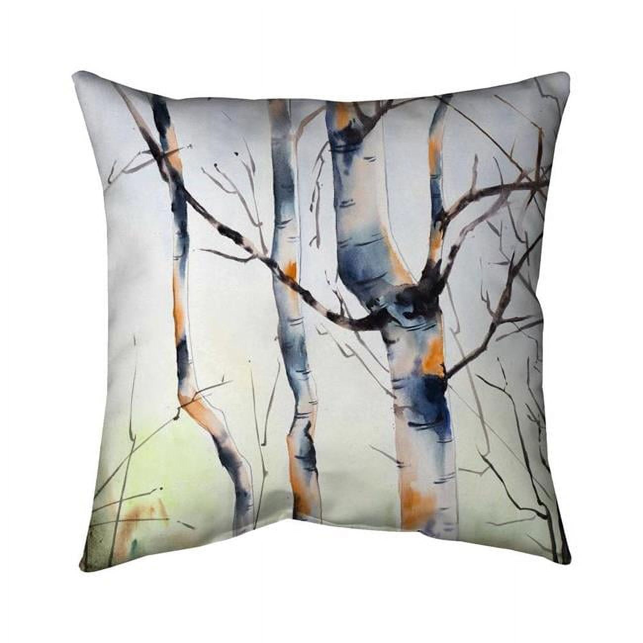 18 x 18 in. Three Small Birch Trees-Double Sided Print Indoor Pillow
